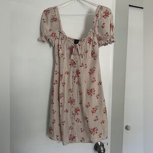 Lucinta Mini Dress in Beige Floral from Revolve